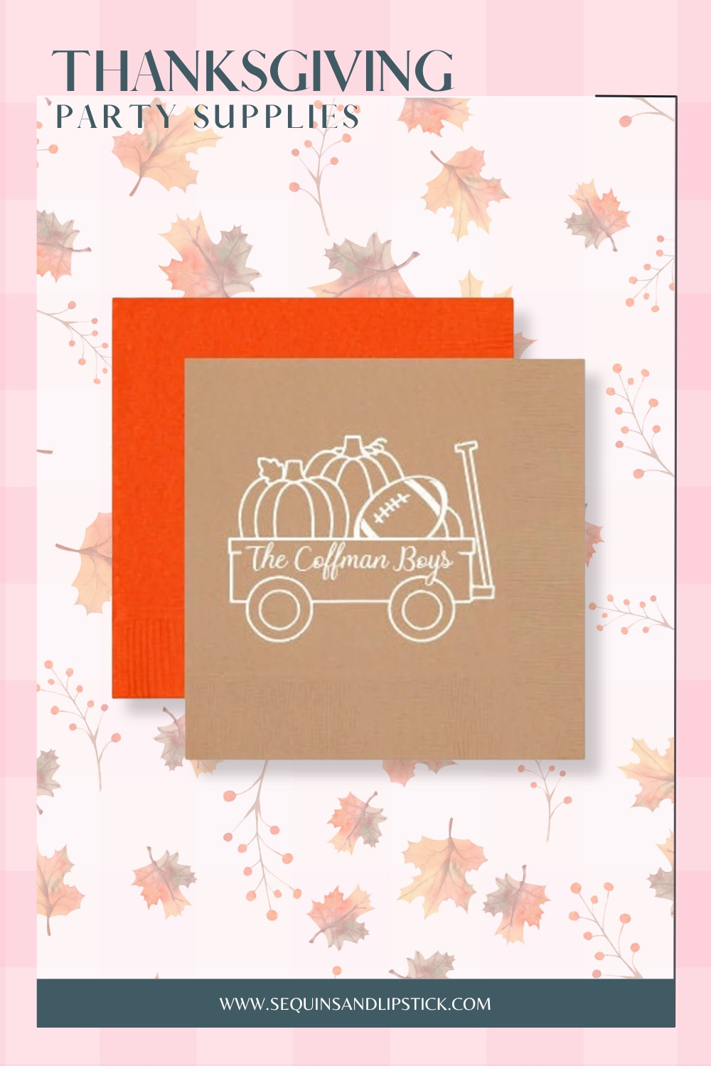Custom Thanksgiving napkins make your fall party setup feel so much more special! Perfect for Friendsgiving, family dinners, or hosting this holiday season. Linking my favorite personalized Thanksgiving napkins and fall party supplies!


#LTKSeasonal #LTKKids #LTKParties
