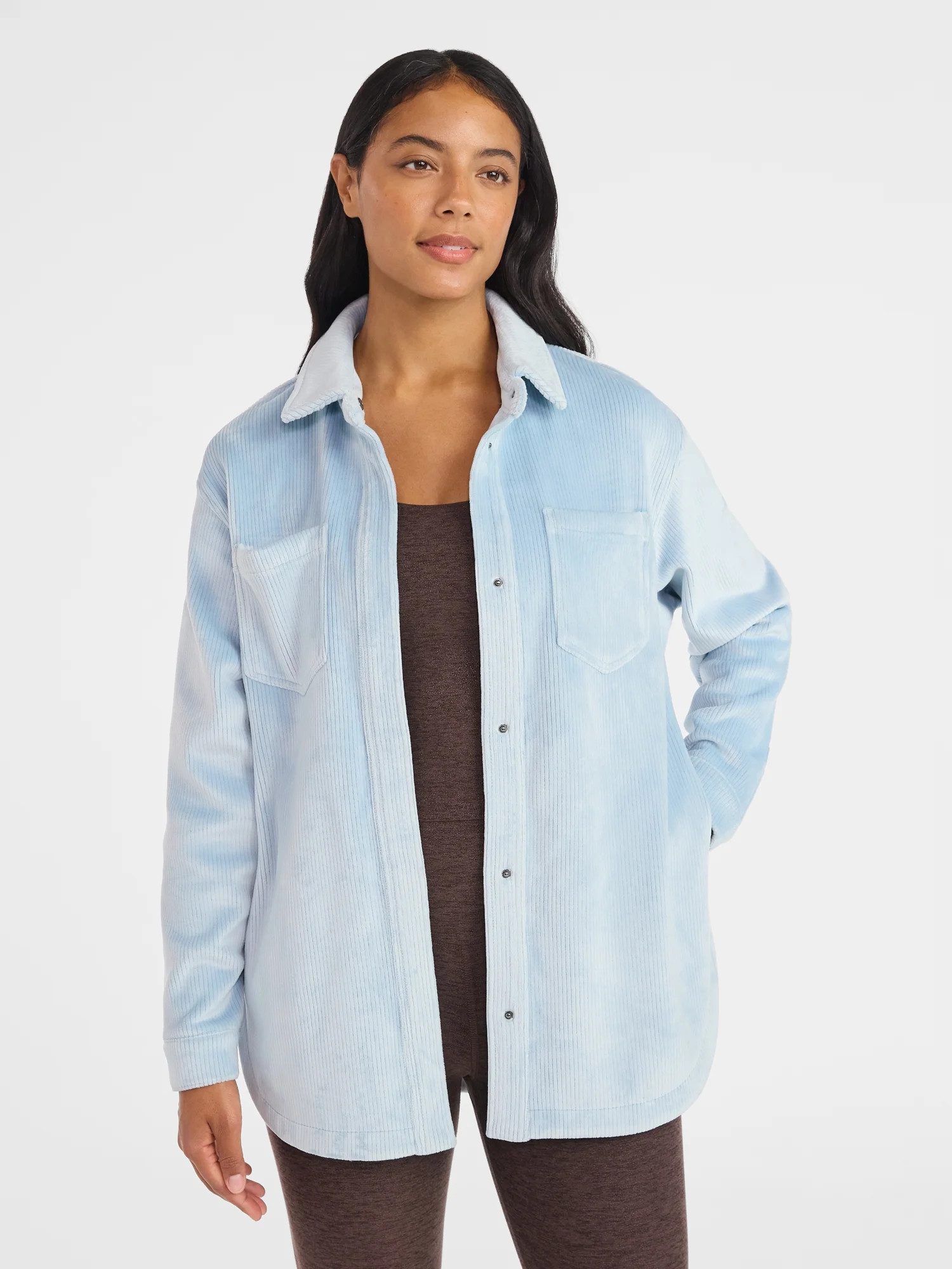 Avia Women's and Women's Plus Cord Velour Shacket, Sizes XS-4X | Walmart (US)