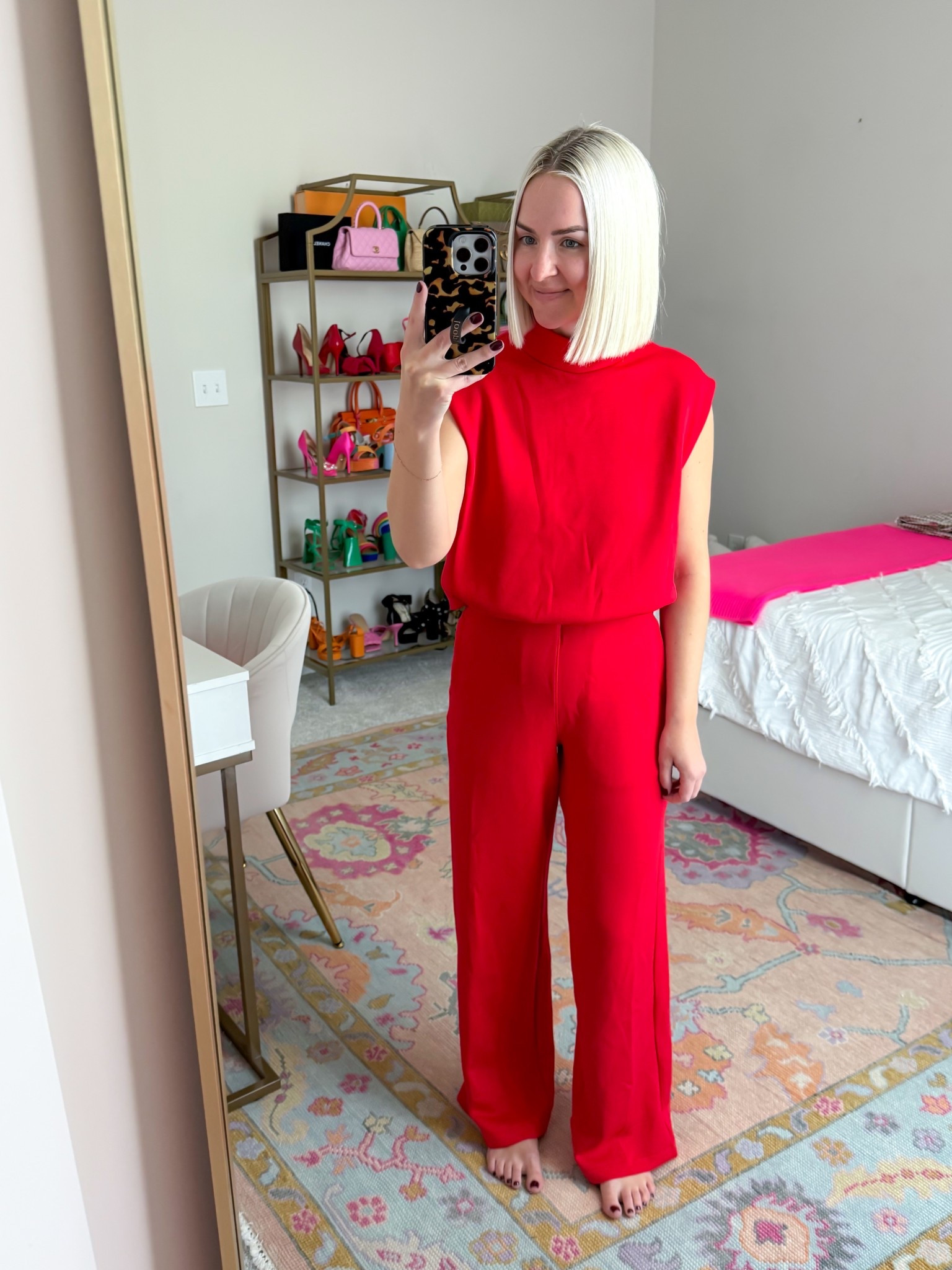 Red AirEssentials sleeveless jumpsuit (XS petite) / travel style / travel outfit 

#LTKPetite #LTKHoliday #LTKTravel