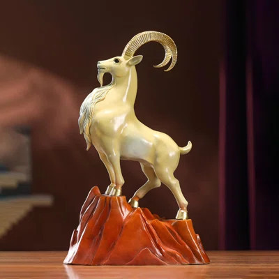 Brass Artisan Ram Sculpture – Elegant Decor For Living Room, Office & Entryway | Wayfair North America
