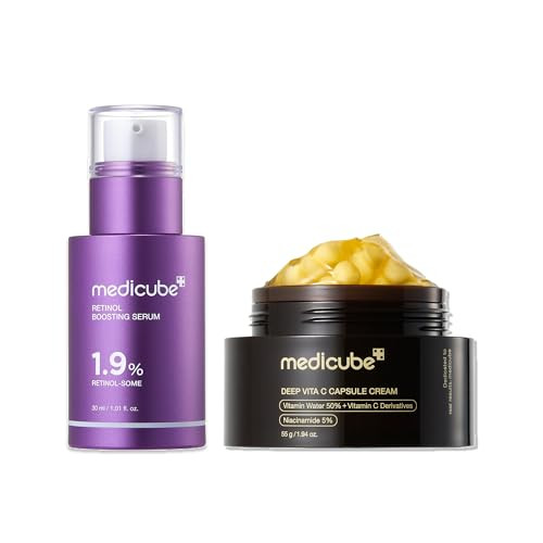 medicube Retinol & Vitamin C Radiance Duo: Retinol Boosting Serum and Deep Vita Capsule Cream | Peptides, Vitamin C Capsules for Fimer-Looking Skin, Radiance and Dull Skin | Korean Skincare | Amazon (US)