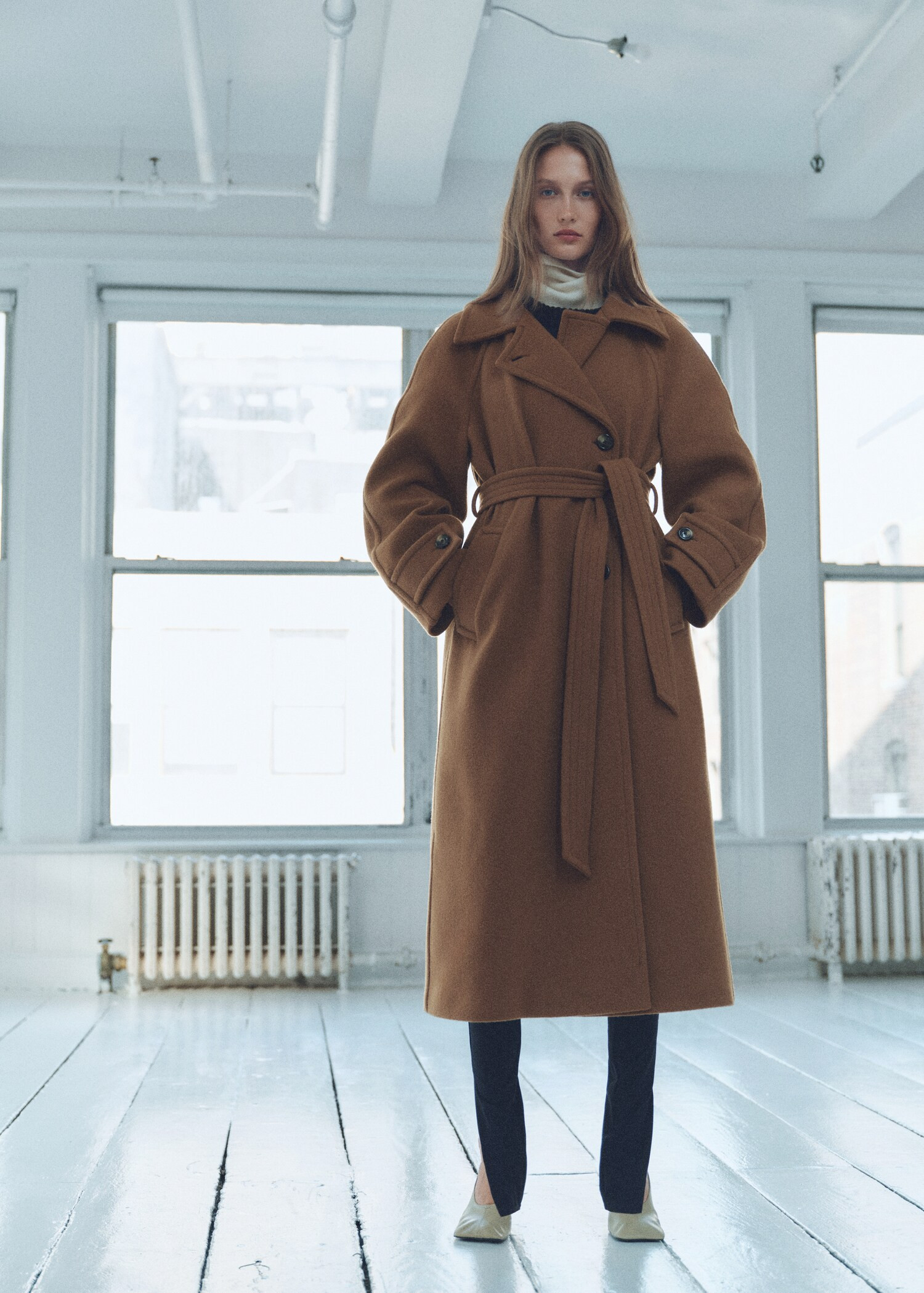 Woollen coat with belt - Women | MANGO Canada | Mango Canada