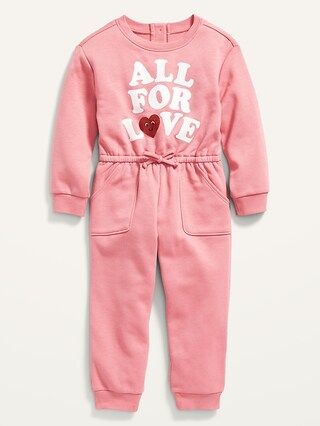 &#x22;All for Love&#x22; French Terry Jumpsuit for Toddler Girls | Old Navy (US)