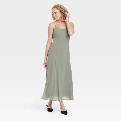Women's Chiffon Ruffle Maxi Dress - A New Day™ | Target