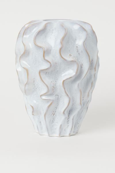 Tall, coral-shaped vase in glazed stoneware with a wavy surface. Appearance of glaze varies from ... | H&M (US + CA)
