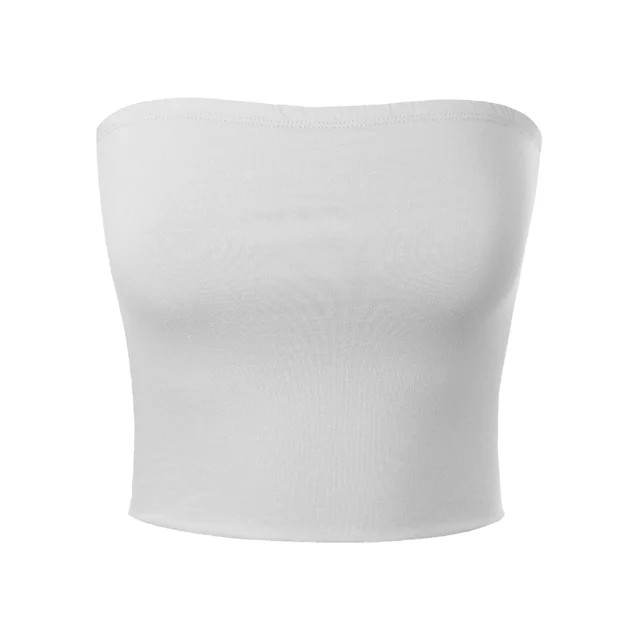 Made by Olivia Women's Casual Solid Double Layered Strapless Basic Tube Top - Walmart.com | Walmart (US)