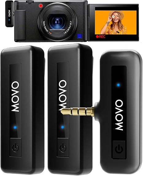 Movo Wireless Mini Duo Wireless Microphones for Camera Video Recording- 2.4Ghz Wireless Transmitt... | Amazon (US)