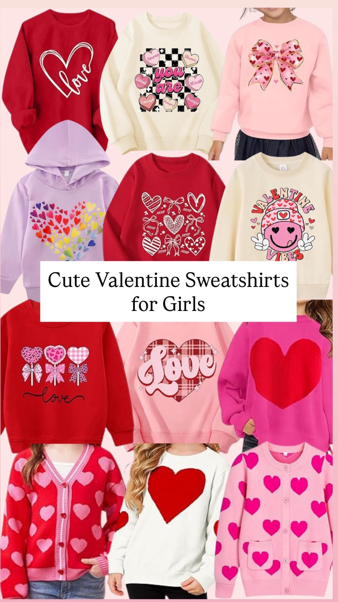 Cute Valentine Sweatshirts for Girls 🩷💜❤️

#LTKKids