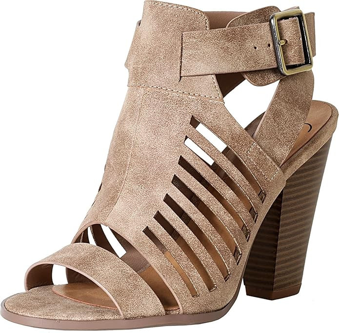 Soda Yummy ~ Gladiator Cutout Stacked Heel Sandal Shoes with Adjustable Ankle Buckle | Amazon (US)
