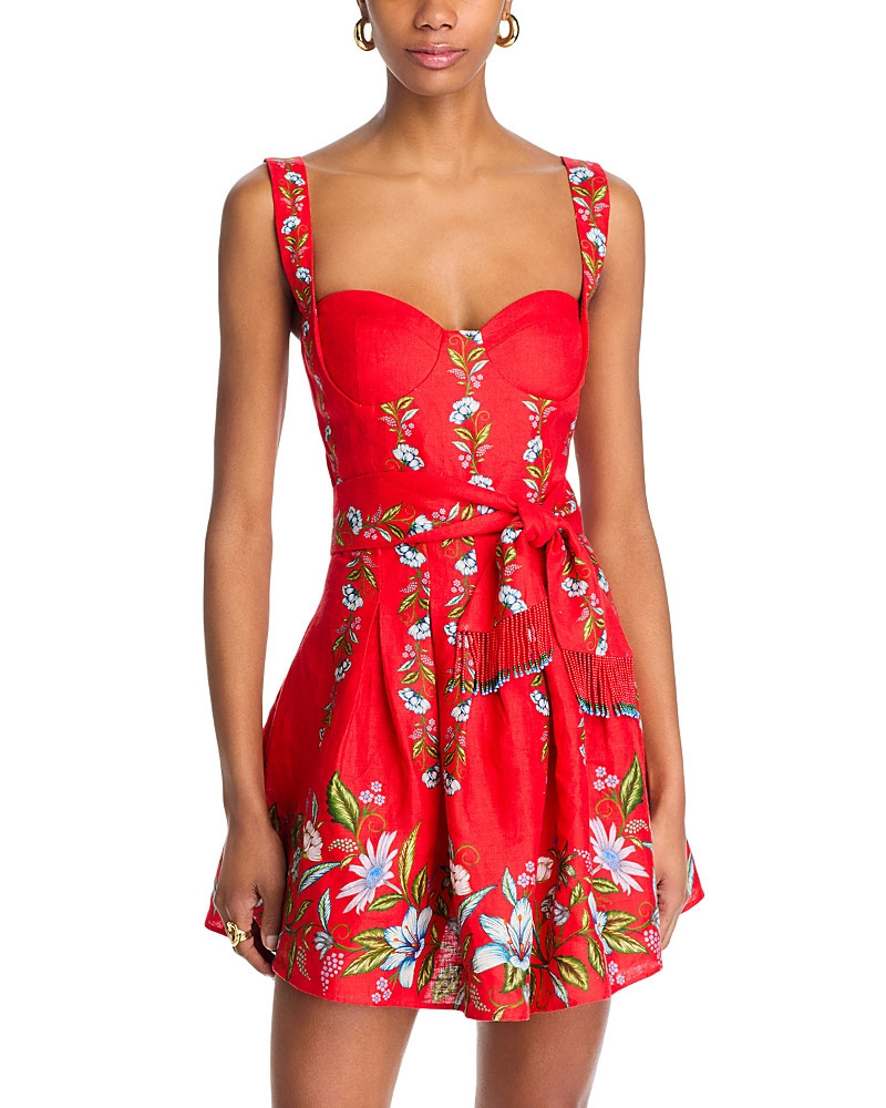 Farm Rio Sweet Bloom Bouquet Red Sleeveless Mini Dress | Bloomingdale's (US)