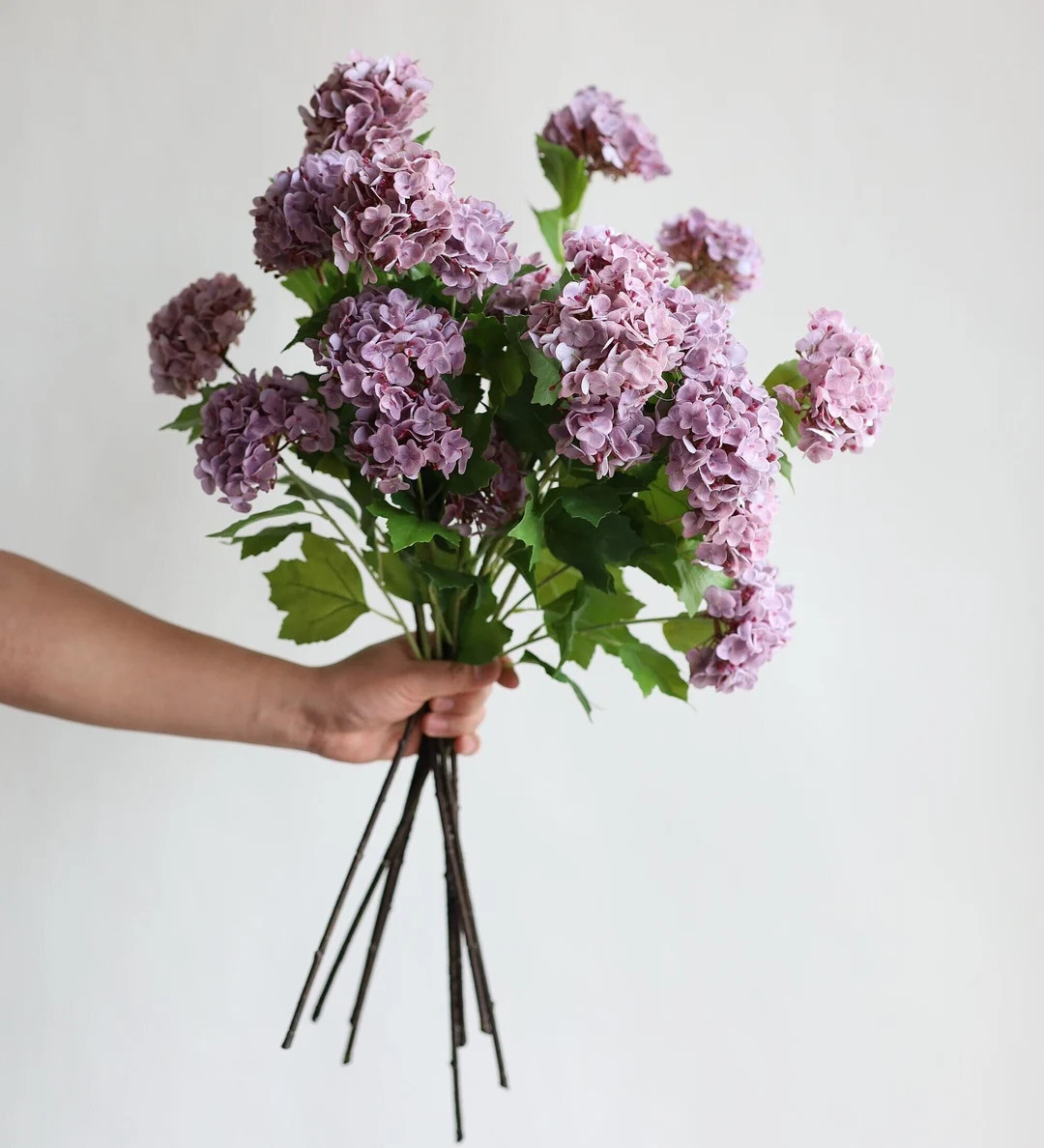 25" Faux Snowball Flower in Mauve Taupe, Real Touch Flowers, Faux Botanicals, DIY Florals, Weddin... | Etsy (US)