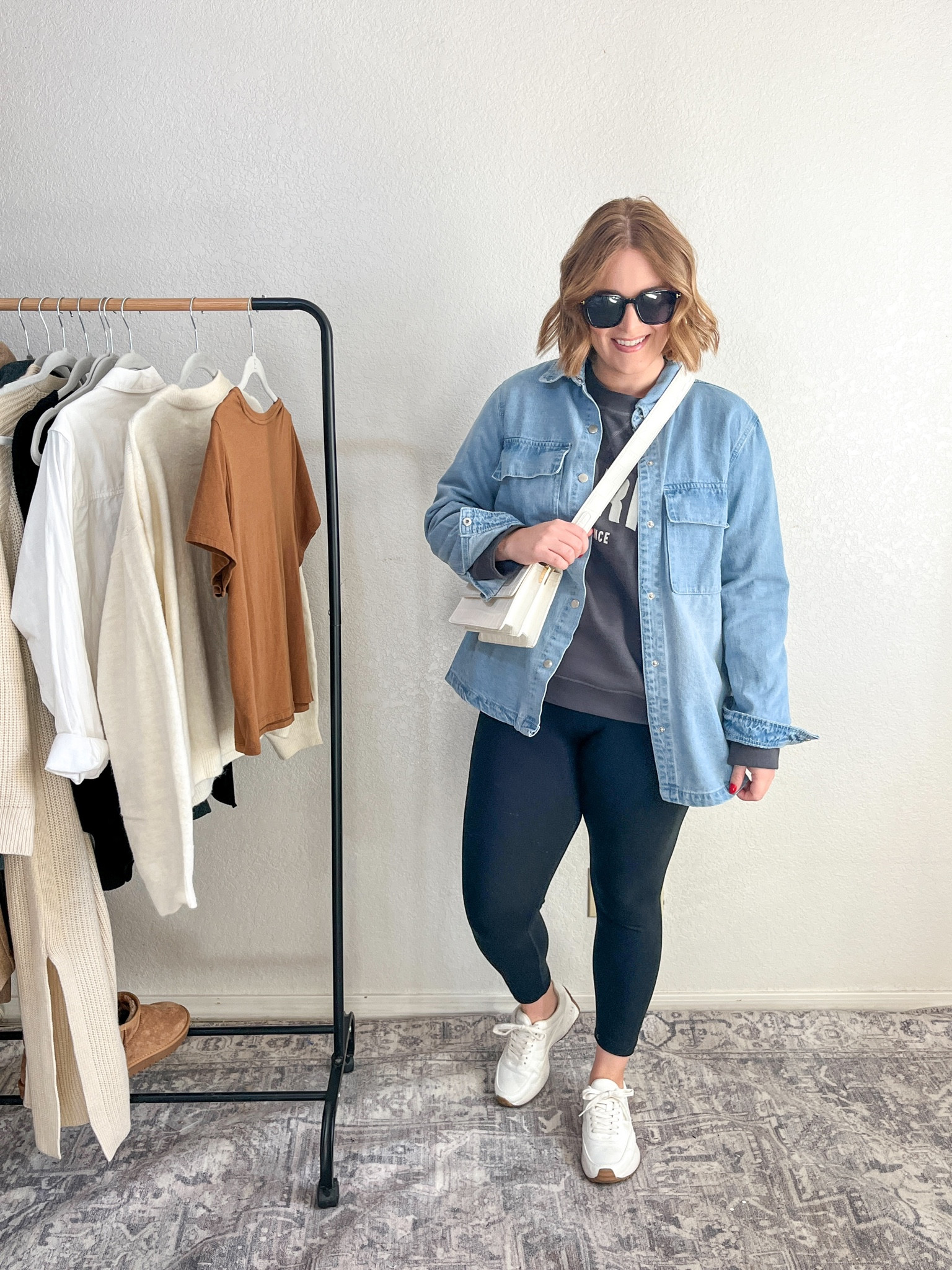 Fall Capsule// denim shacket with sweatshirt + leggings

Wearing L in shacket
Sweatshirt L 
Leggings L

#LTKmidsize #LTKstyletip #LTKfindsunder50