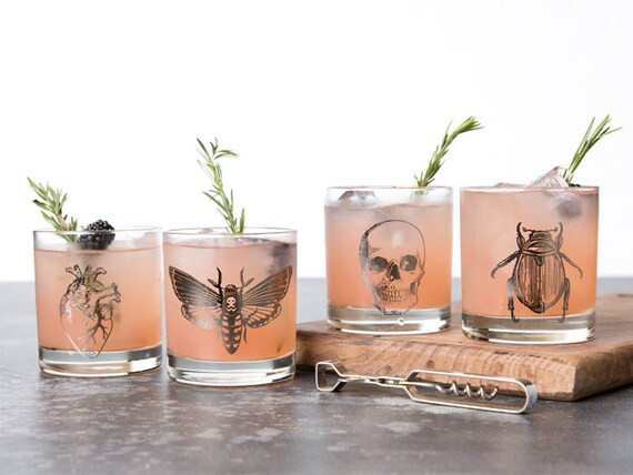 Halloween Glasses  Macabre 11oz. Glass Set  Anatomical Heart | Etsy | Etsy (US)
