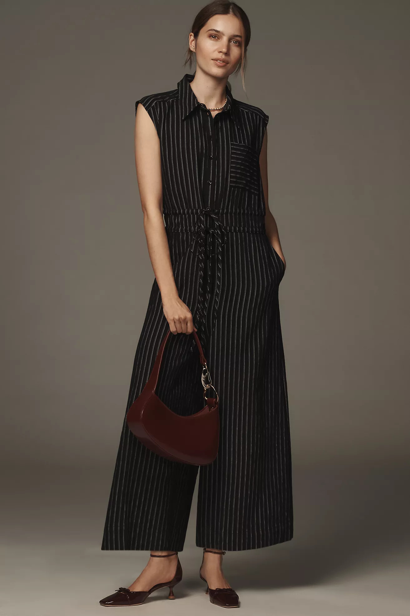 Maeve Crop Wide-Leg Shirt Jumpsuit | Anthropologie (US)
