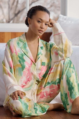 The LyreBird Silky Oversized Pajama Shirt | Anthropologie (US)