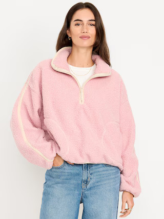Loose Sherpa Quarter-Zip Pullover | Old Navy (US)