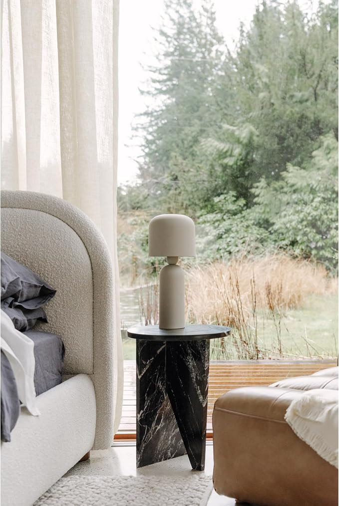 Calix - Contemporary Round Accent Table with Solid Black Marble | Amazon (US)