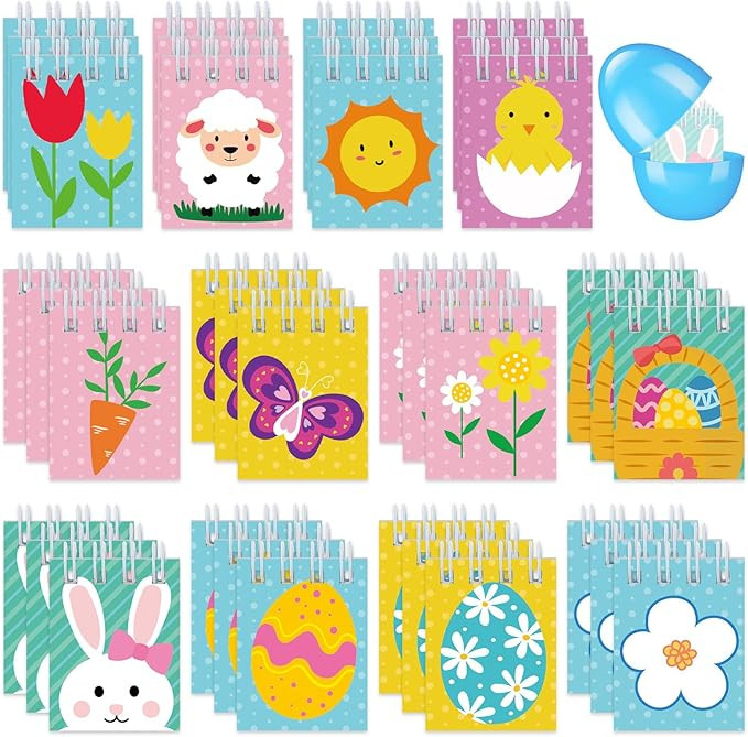 48 Pcs Mini Spiral Easter Notepads Set for Kids with Easter Designs Top Bound Spiral Memo Pads Ea... | Amazon (US)