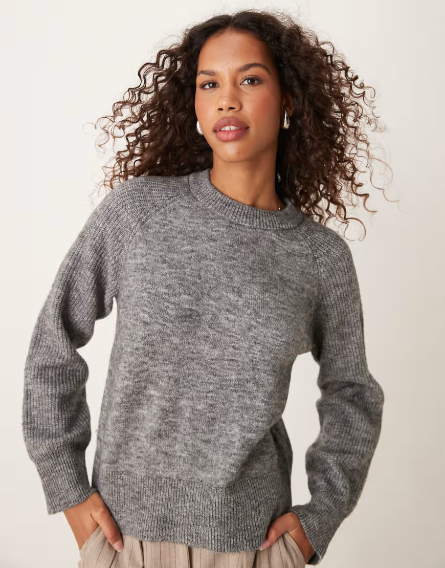 Selected Femme knitted sweater in gray | ASOS (Global)