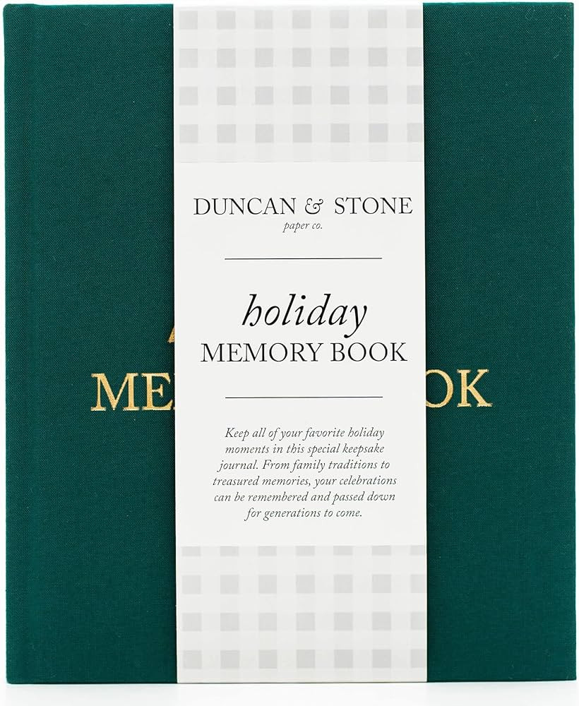 Holiday Memory Book (Emerald, 105 Pages) - Linen Scrapbook Album for Thanksgiving & Christmas Mem... | Amazon (US)