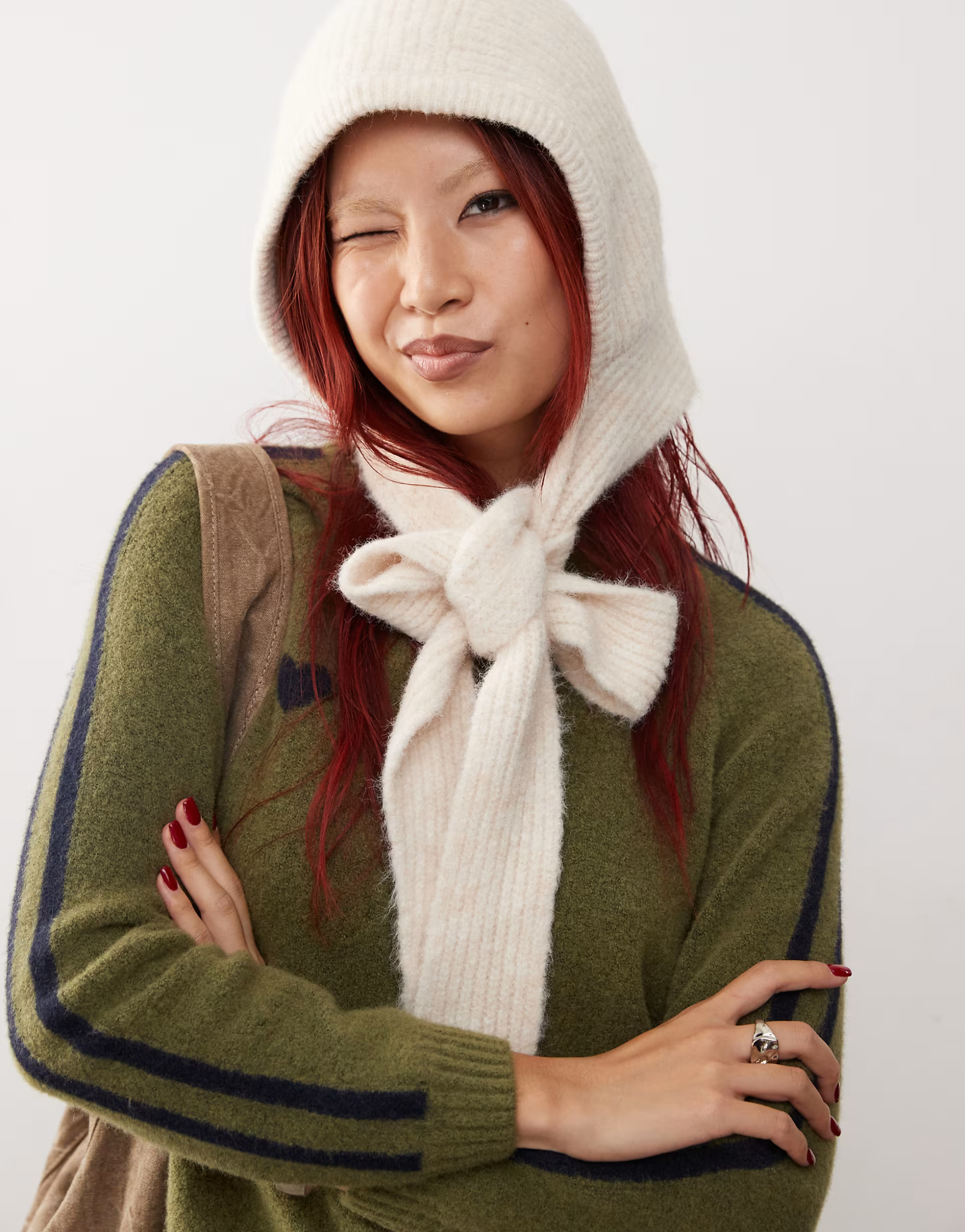 Reclaimed Vintage bonnet with branding tab in brown | ASOS (Global)