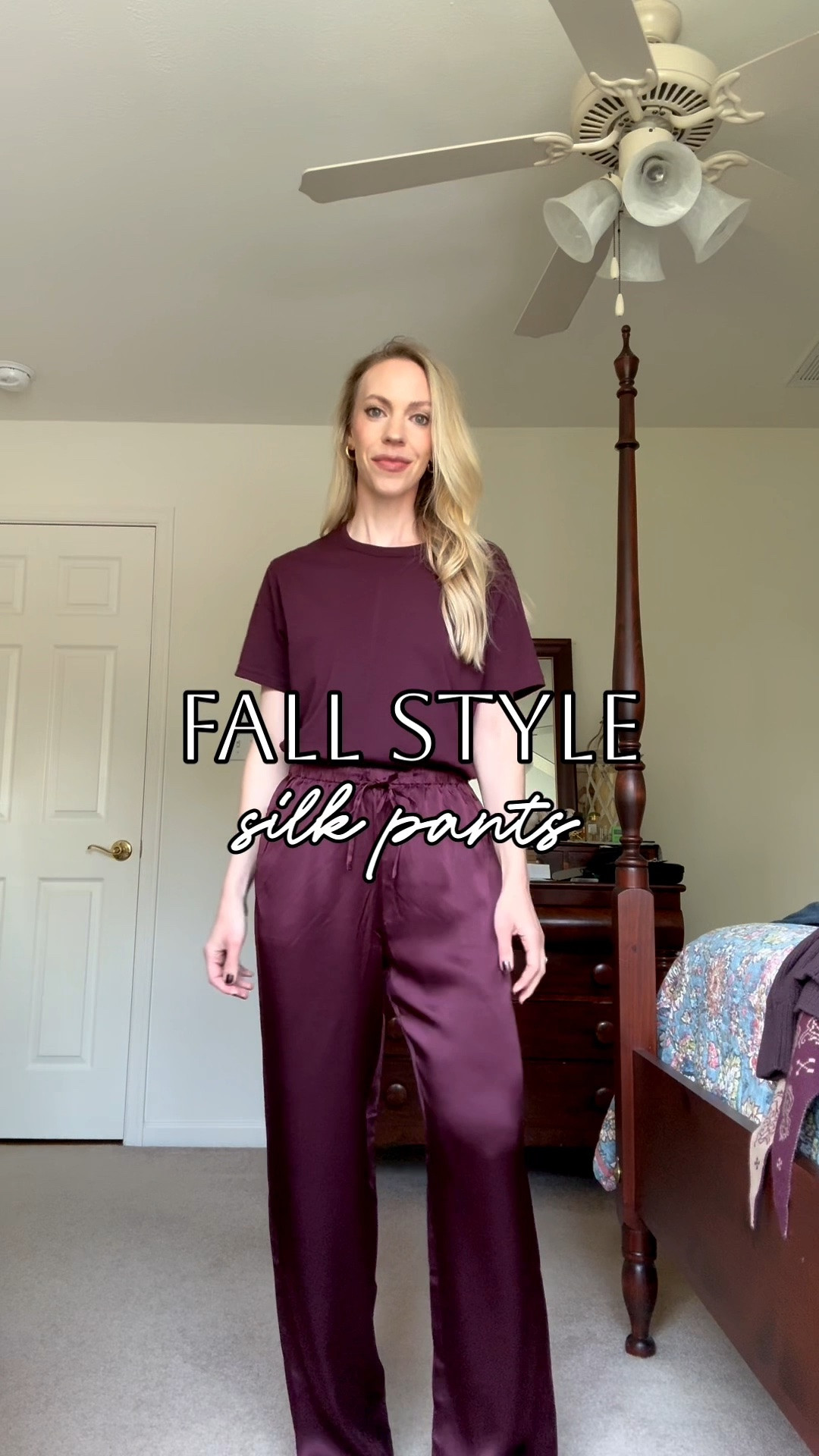 Silk pants outfits for fall, date night outfits, fall workwear looks, fall outfits over 40