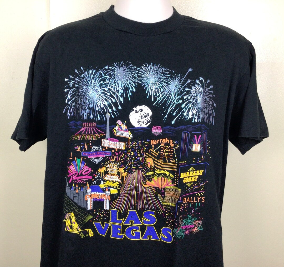 Vtg 90er Jahre Las Vegas Strip T-Shirt Schwarz L Kasino Hotel Jerzees Made In USA - Etsy.de | Etsy (DACH)