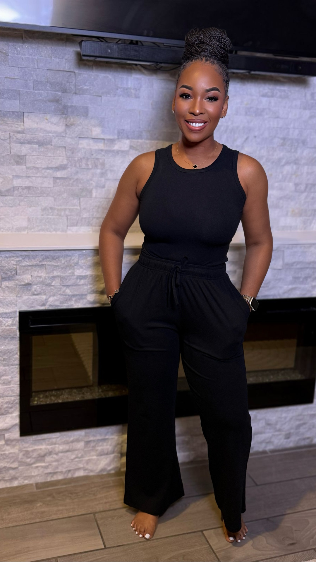This viral lounge set is under $30 and comes in 14 different colors! It’s very stretchy and you can get the short girl version which is what I have or the tall girl version with a longer inseam. Perfect for those laid back days around the house or can be layered for a nice travel or errands outfit! 
