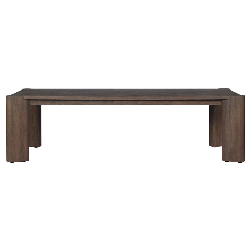 Soho Coastal Beach Brown Teak Rectangular Outdoor Dining Table - 106" | Kathy Kuo Home