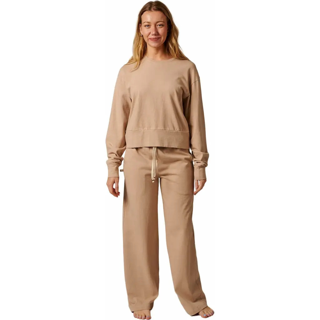 LEISURE LAB Womens Cotton Lounge Pant in Bronzite at Nordstrom, Size Small | Nordstrom