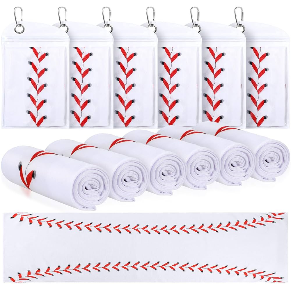 6 Pack Baseball Cooling Towels for Boys, White Sports Towels with Bags, 40"x12" Breathable Chilly... | Amazon (US)