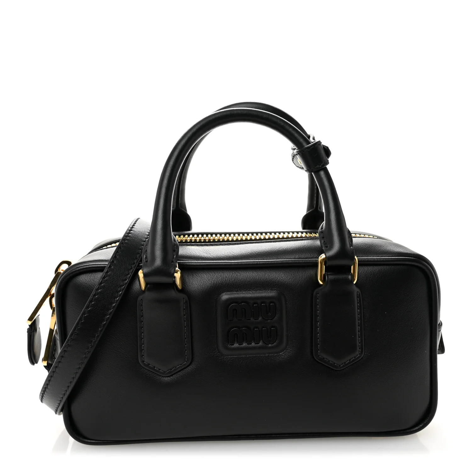 Calfskin Regular Arcadie Top Handle Bag Black | FASHIONPHILE (US)
