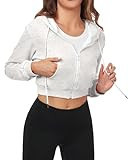 FKEEP Cropped Zip Up Hoodie Women Jacket Top Sweatshirt Casual Basic Gym Workout Sport Grey | Amazon (US)