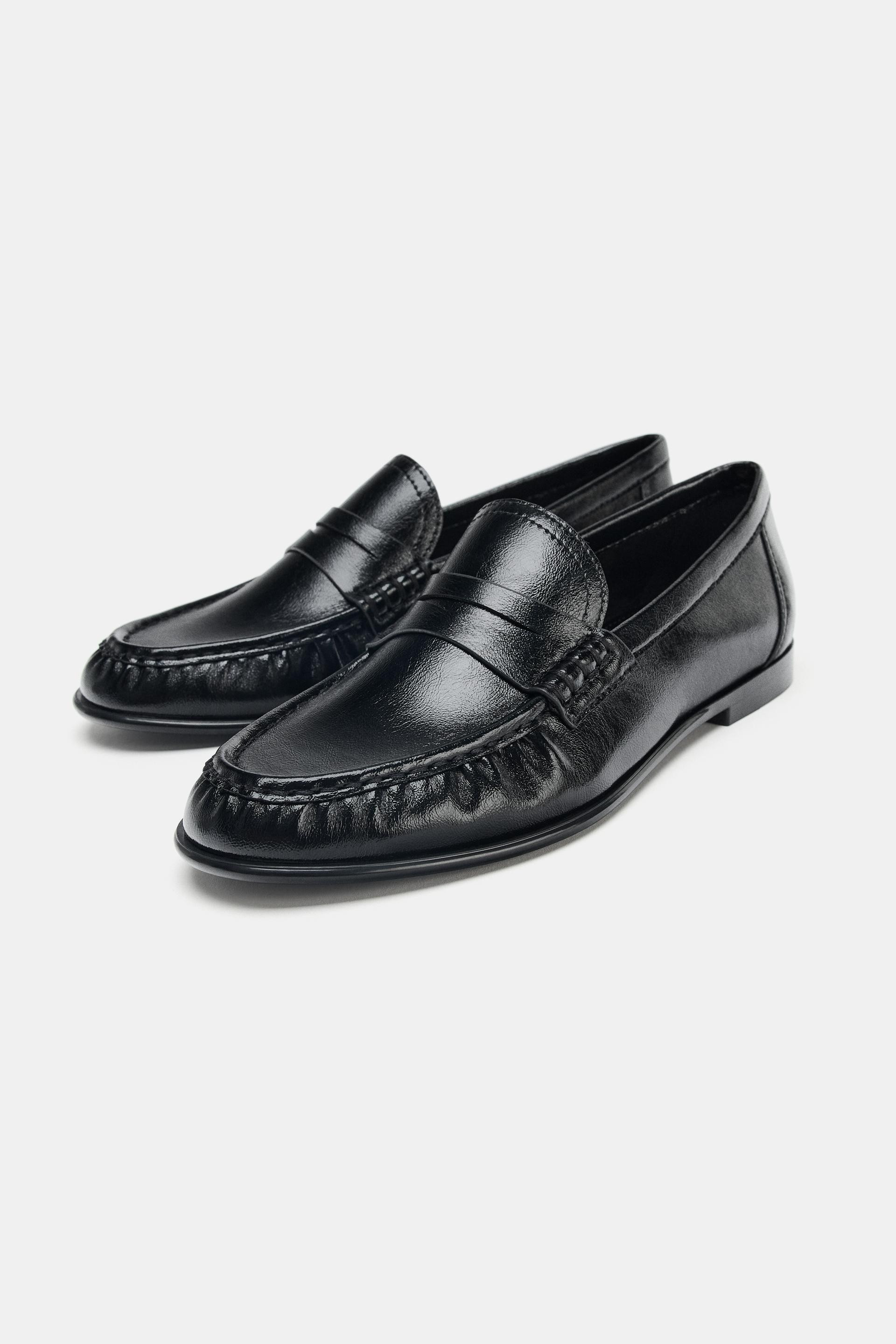 Zara - Soft Gathered Loafers In Black - 3 - Woman | Zara UK