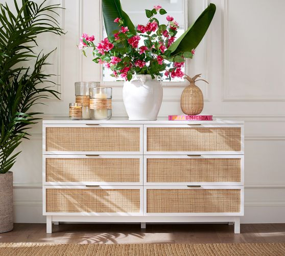 Westly Cane 6-Drawer Dresser (60") | Pottery Barn (US)