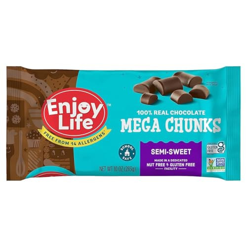 Enjoy Life Baking Chocolate Semi-Sweet Mega Chunks, Dairy Free, Soy Free, Nut Free, Non GMO, Gluten Free, Vegan Chocolate Chips, 10 oz bag | Amazon (US)