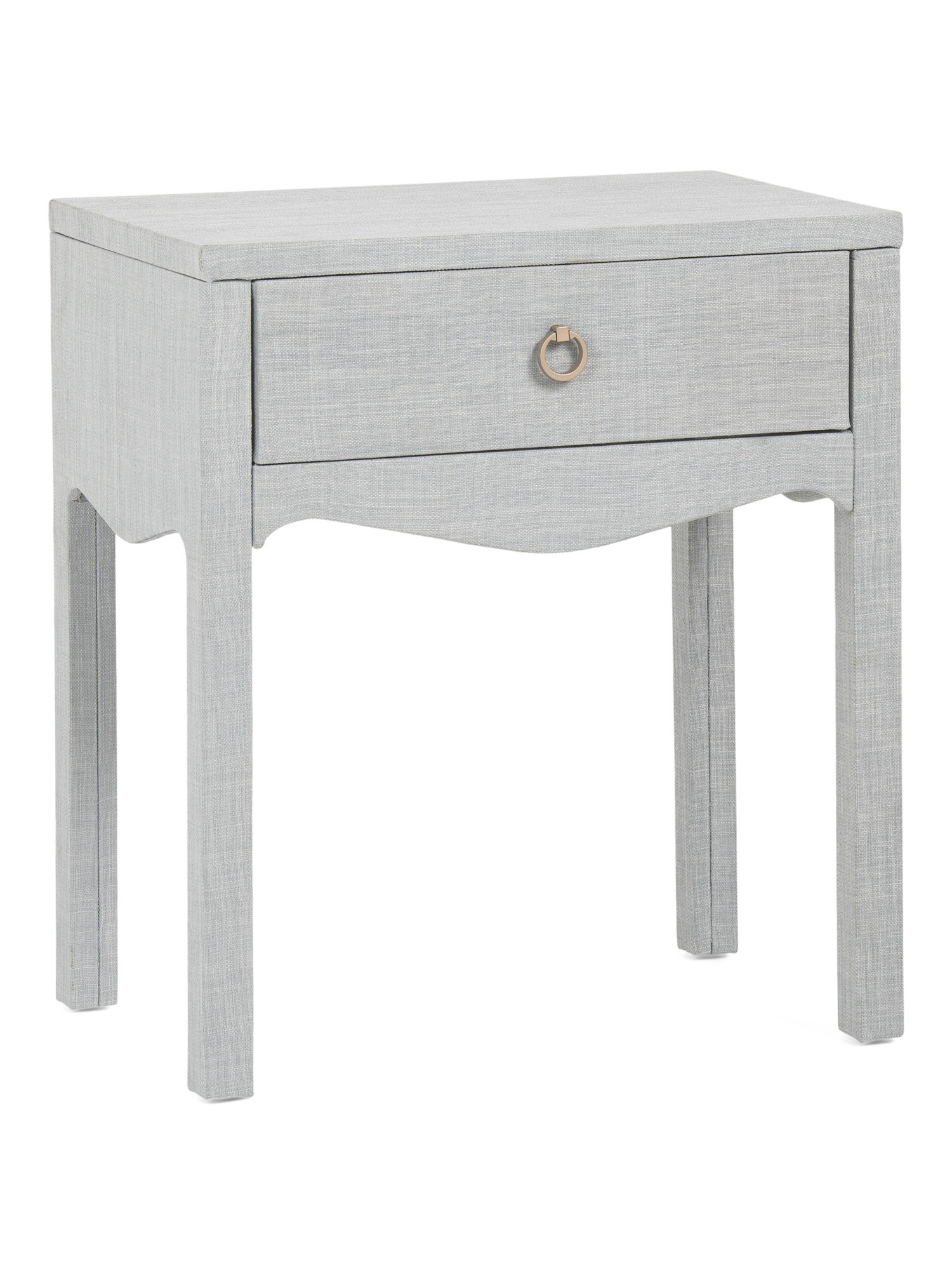 23x26x15 Linen Wrapped Swoop 1 Drawer Side Table | TJ Maxx