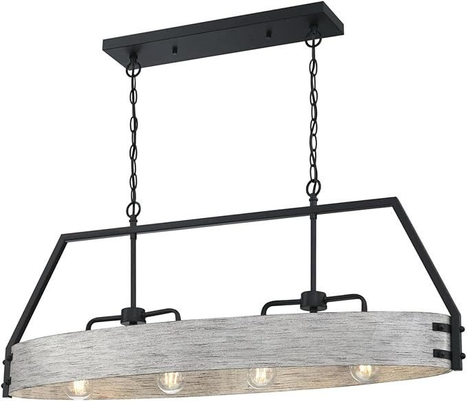 Westinghouse 6126000 Callowhill Craftsman-Style Four Light Indoor Chandelier, Matte Black and Ant... | Amazon (US)