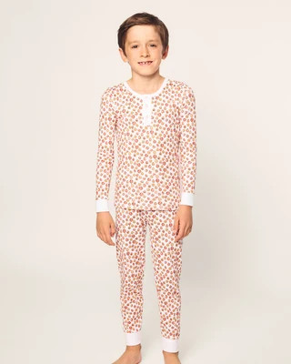 Kid's Pima Snug Fit Pajama Set in Pumpkin Patch 6/12 Months | Petite Plume