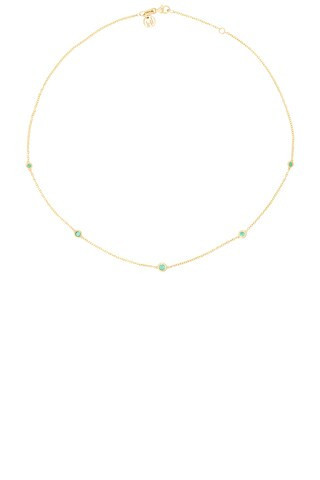 Logan Hollowell 5 Emerald Orbit Bezel Choker Necklace in Yellow Gold - Metallic Gold. Size all. | FWRD 