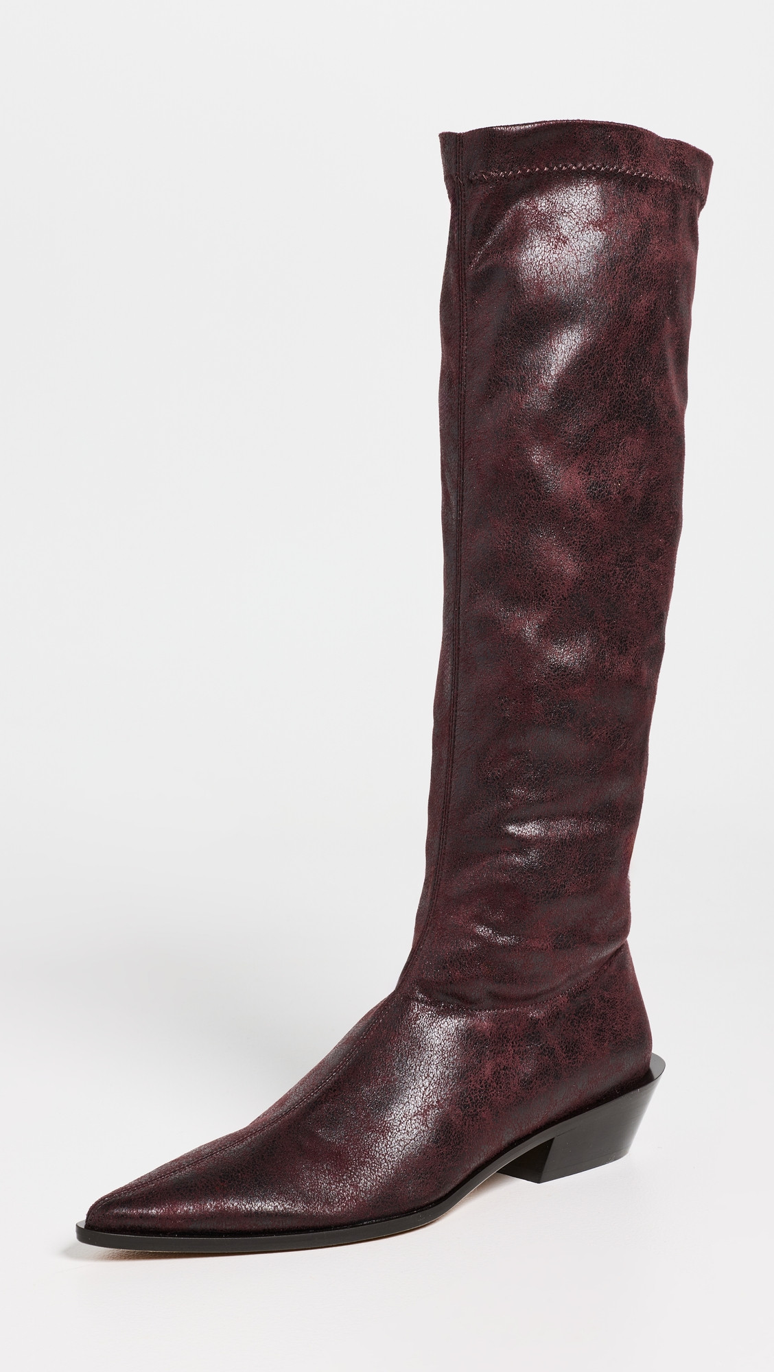 Tibi Bronson Faux Leather Boots Wine 39 | Shopbop