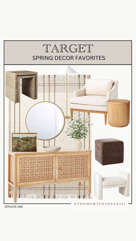 Target spring decor, spring decor, living room, seating areas, neutral rug, spring rug, neutral pillow, neutral home, modern home, organic home, accent table, sideboard, buffet, mirror, nesting tables. 

#LTKstyletip #LTKSeasonal #LTKhome