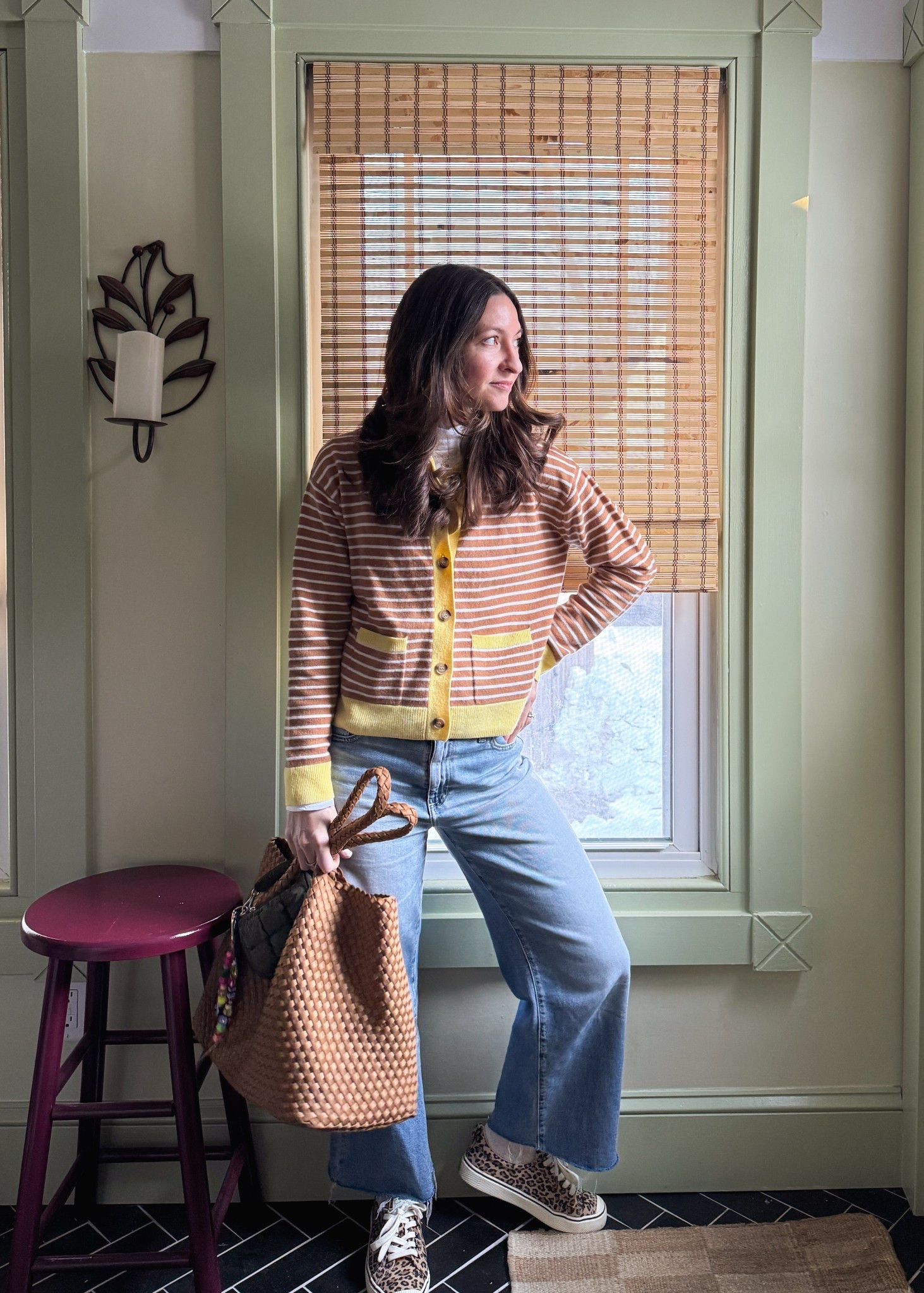 Butter yellow for spring 💛🌼🍯 I love the yellow cuffs on this striped cashmere sweater. It’s the perfect combination of cozy & chic! I paired it with my favorite jeans, a white cotton turtleneck, & leopard sneakers for my son’s class trip to a museum in the city. 

#LTKgrwm #LTKootd #LTKmomlife