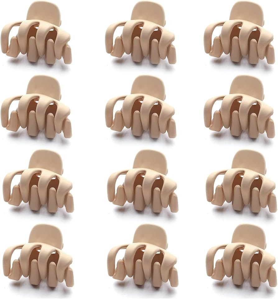 Cobahom 12 Pack Small Hair Claw Clips 1.2 Inch Matte No-Slip Mini Hair Clips for Thin Hair Stylin... | Amazon (US)