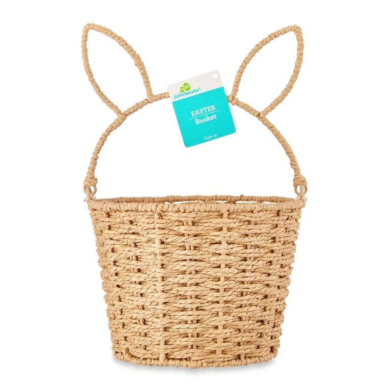 Way To Celebrate Medium Round Natural Paper Rope Easter Basket | Walmart (US)