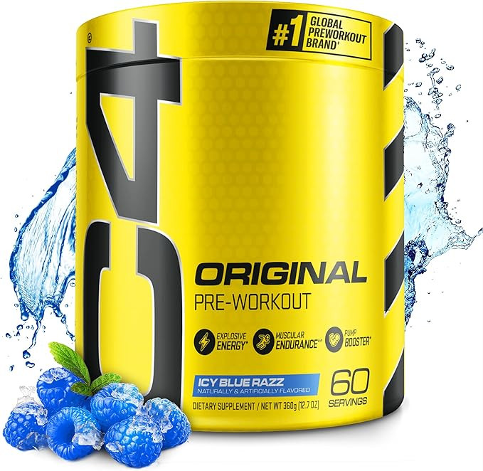 Cellucor C4 Original Pre Workout Powder ICY Blue Razz - Vitamin C for Immune Support - Sugar Free... | Amazon (US)