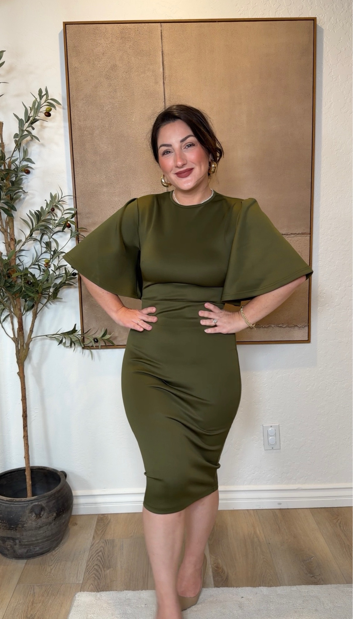 I'm loving this ruffle sleeve dress! Paired with my favorite heels! Perfect for any occasion! Dress size small (5'0" 140lbs)


#LTKWedding #LTKFindsUnder50 #LTKPetite