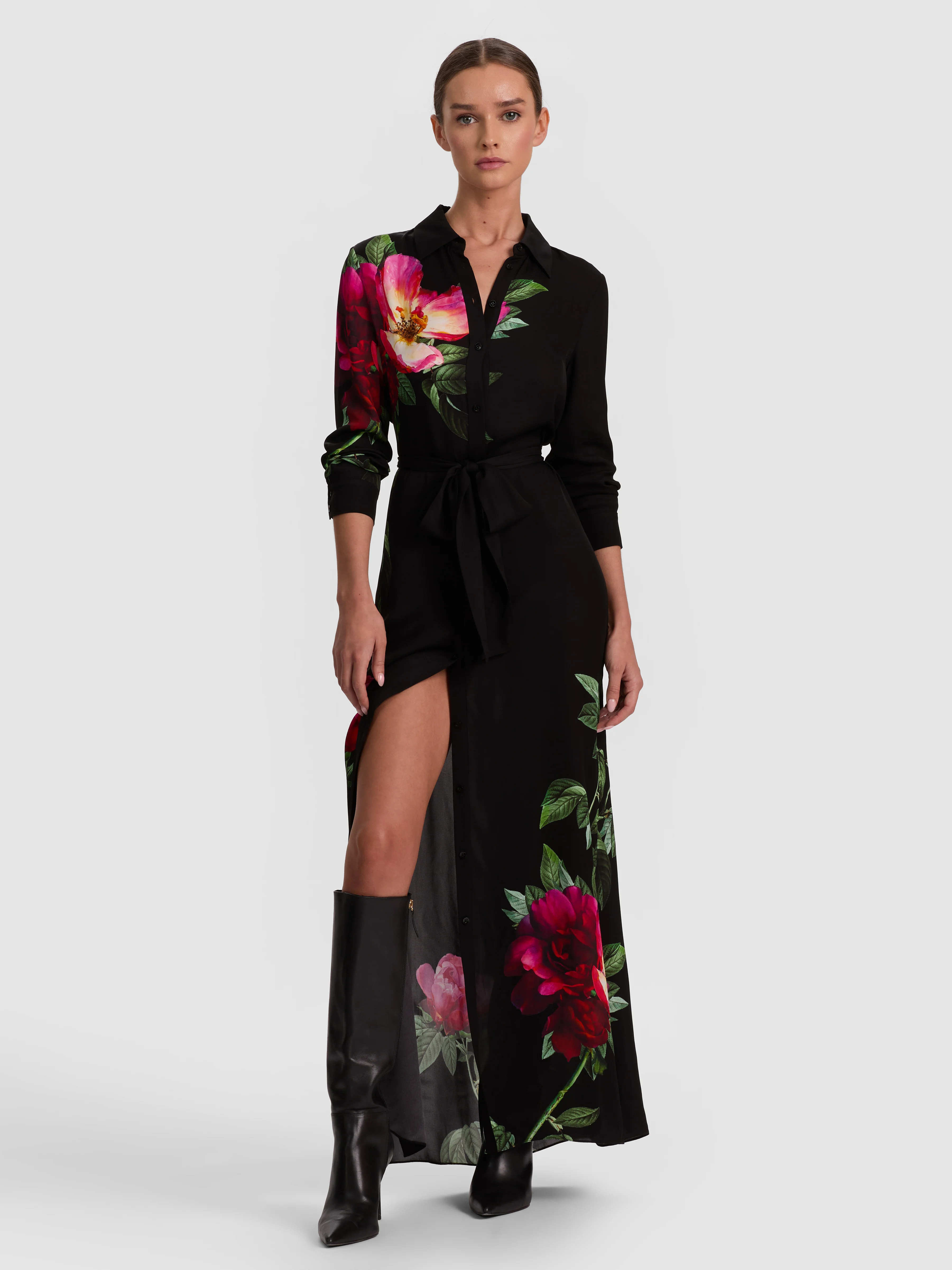 alice + olivia CHASSIDY MAXI SHIRT DRESS | Alice + Olivia