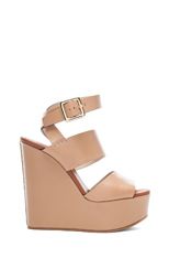 Leather Wedges in Wet Sand | FWRD 