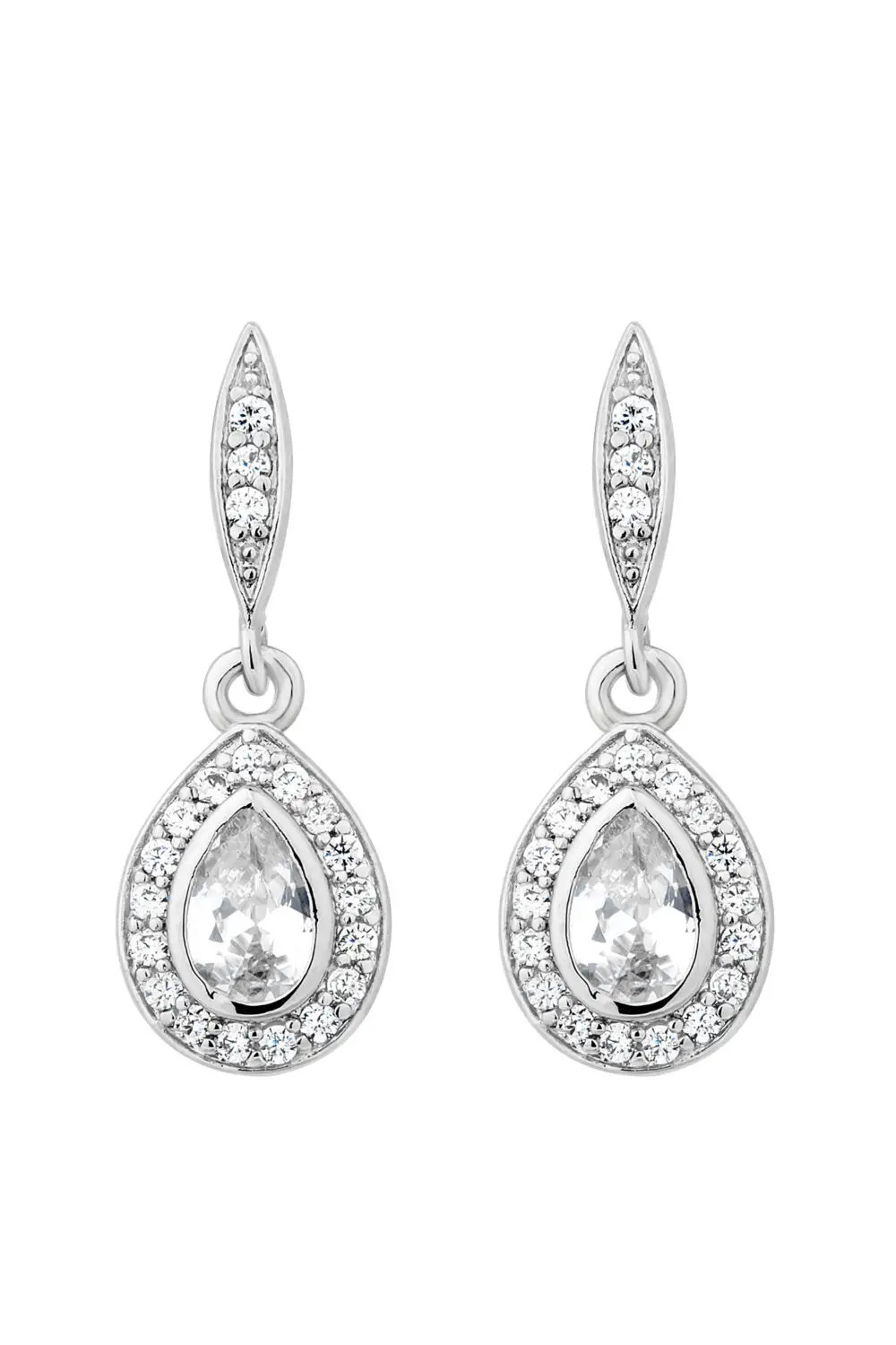 Jewellery | Silver Cubic Zirconia Pear Drop Earrings | Jon Richard | Debenhams UK